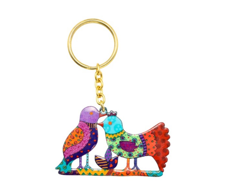 Two Sided Birds Design - Yair Emanuel Enamel Key Chain