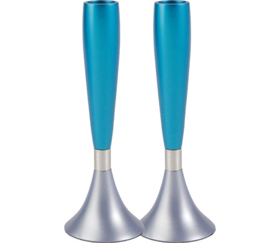 Two Tone Anodized Aluminum Slender Candlesticks - Yair Emanuel