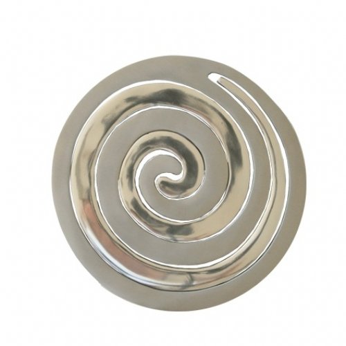 Two-in-One Silver Aluminum Trivet, Swirls by Yair Emanuel