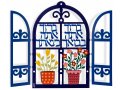 Wall Plaque, Decorative Windows with Arrival and Departure Blessing - Dorit Judaica