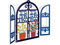 Wall Plaque, Decorative Windows with Arrival and Departure Blessing - Dorit Judaica