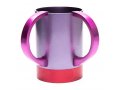 Wash Cup Natla with Words Al Netilat Yadayim, Purple and Maroon - Yair Emanuel