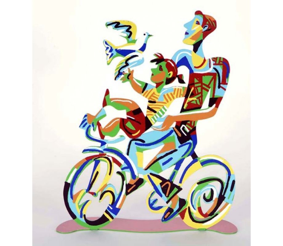 Weekend Ride Free Standing Double Sided Bicycle Sculpture - David Gerstein