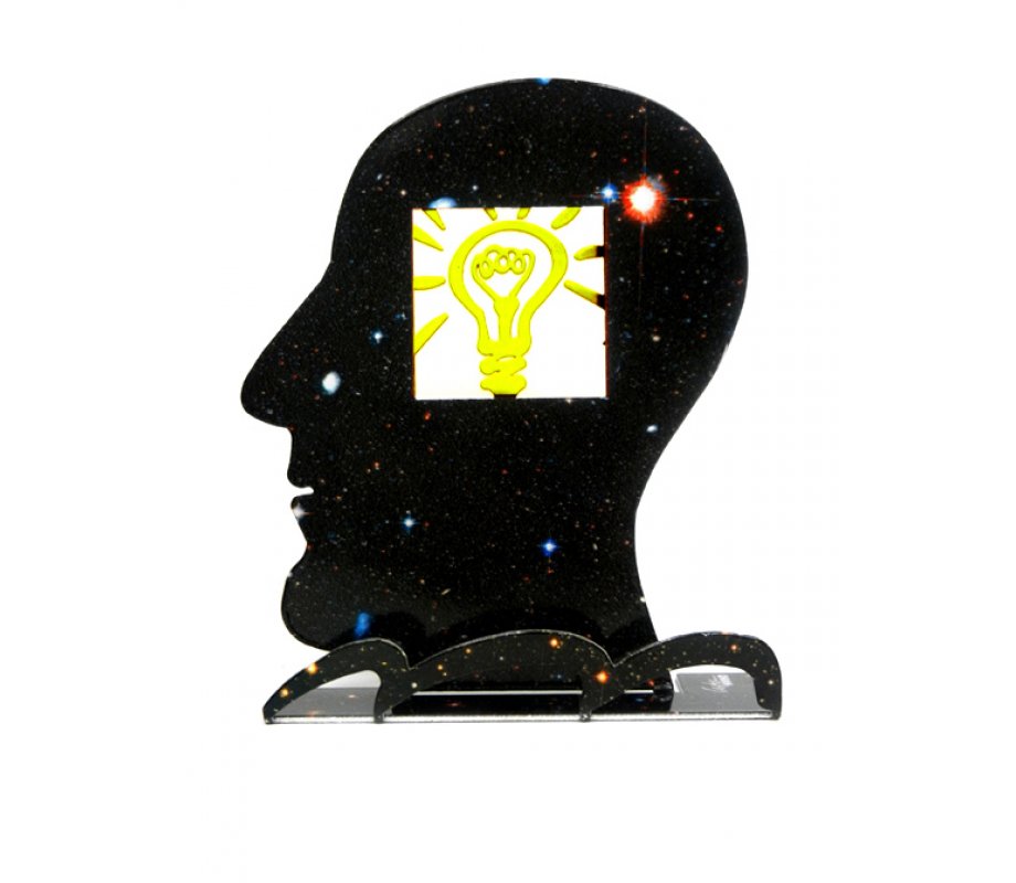 What an Idea Free Standing Double Sided Head Sculpture - David Gerstein