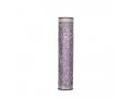 Wide Cutout Rounded Mezuzah Case, Pomegranates in Lilac - Yair Emanuel