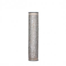 Wide Cutout Rounded Mezuzah Case, Pomegranates in Silver - Yair Emanuel
