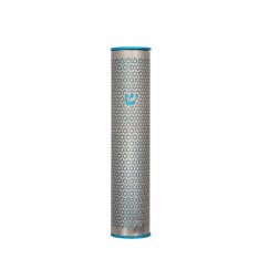 Wide Cutout Rounded Mezuzah Case, Turquoise Stars of David - Yair Emanuel