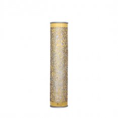 Wide Cutout RoundedGold Mezuzah Case, Pomegranates - Yair Emanuel