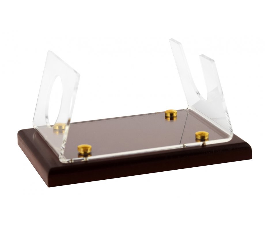 Wood Base Acrylic Stand for Ram's Horn Shofar