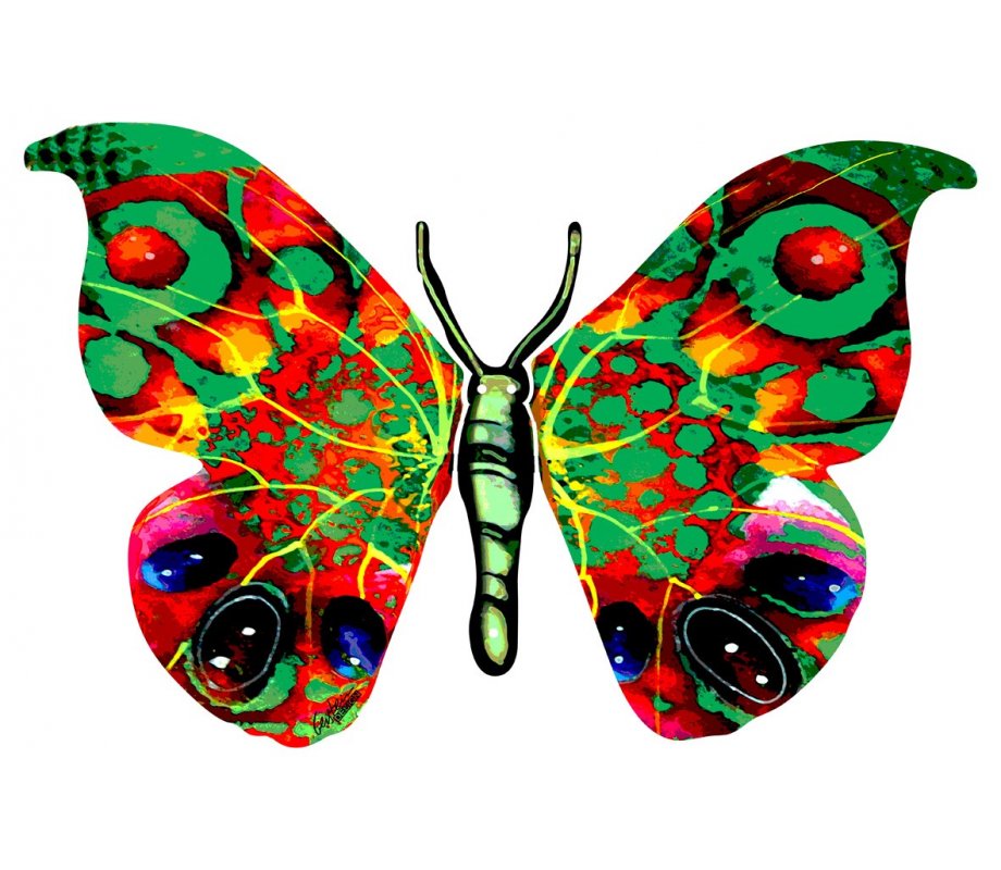 Yafa Butterfly Double Sided Steel Wall Sculpture - David Gerstein