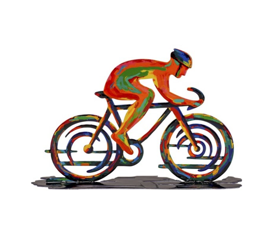 Yair Emanuel Bicyclist Two Sided Table Sculpture