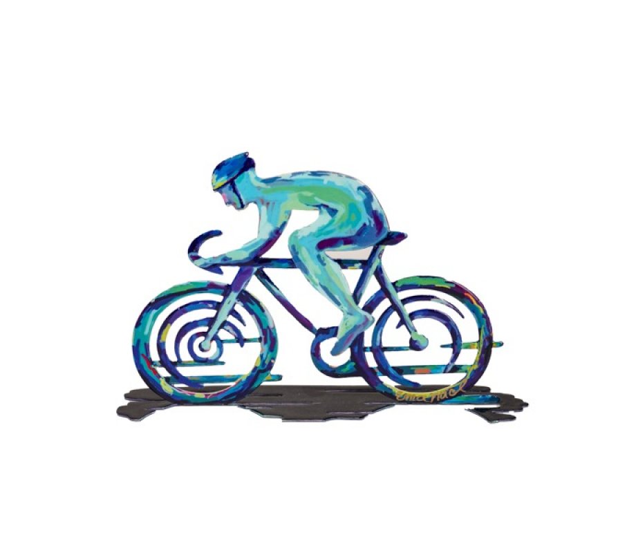 Yair Emanuel Bicyclist Two Sided Table Sculpture