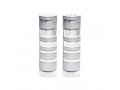 Yair Emanuel Salt and Pepper Shakers, Anodized Aluminum  Silver Rings