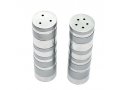 Yair Emanuel Salt and Pepper Shakers, Anodized Aluminum  Silver Rings