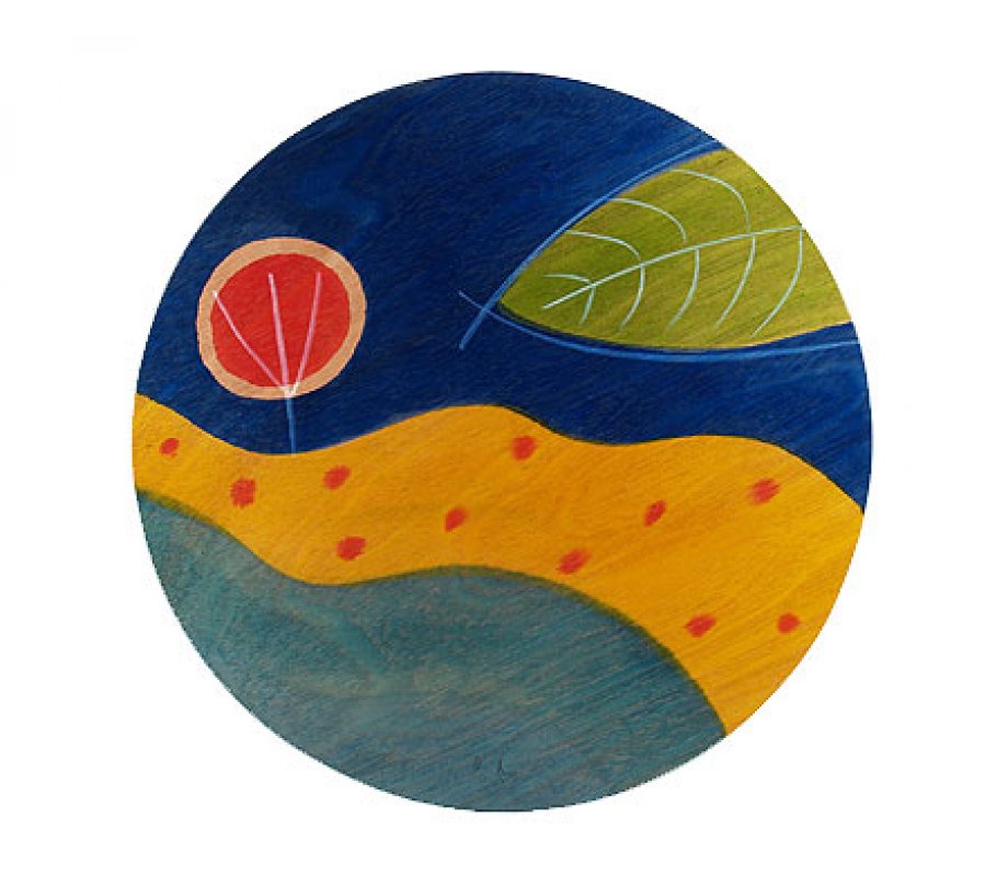 Yellow Path Round Placemat - Kakadu