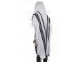 Yishtabach Classic Wool Tallit Non Slip Prayer Shawl - Black Stripes