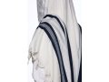 Yishtabach Classic Wool Tallit Non Slip Prayer Shawl - Dark Navy Stripes