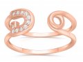 Zircon Decorated Horseshoe at End of Sterling Silver Ring - Rose Gold, Gold or Silver