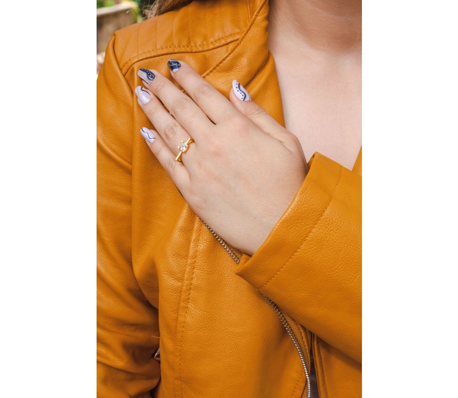 Zircon Decorated Square Sterling Silver Ring  Choice of Sterling Silver or Gold Plate