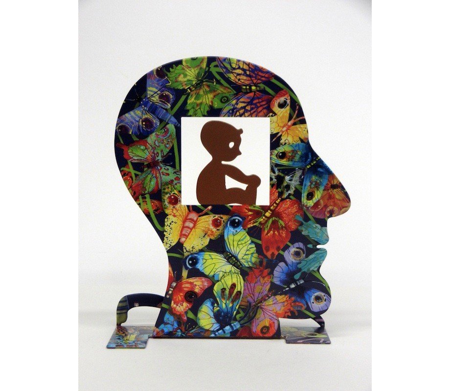 baby Free Standing Double Sided Head Sculpture - David Gerstein